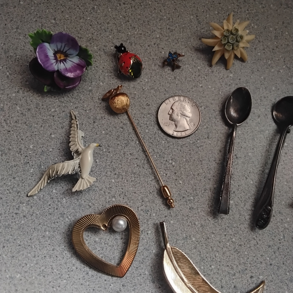 Assorted Vintage Pins Priced Individually In Description.